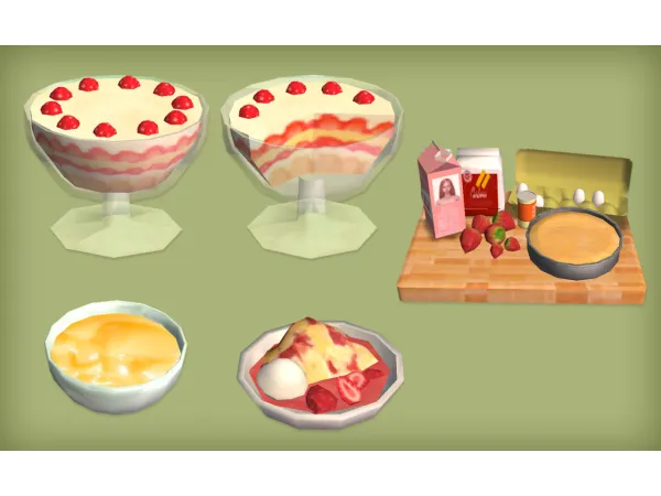 jacky93sims Strawberry Custard Trifle Food for - The Sims 2 Custom Content