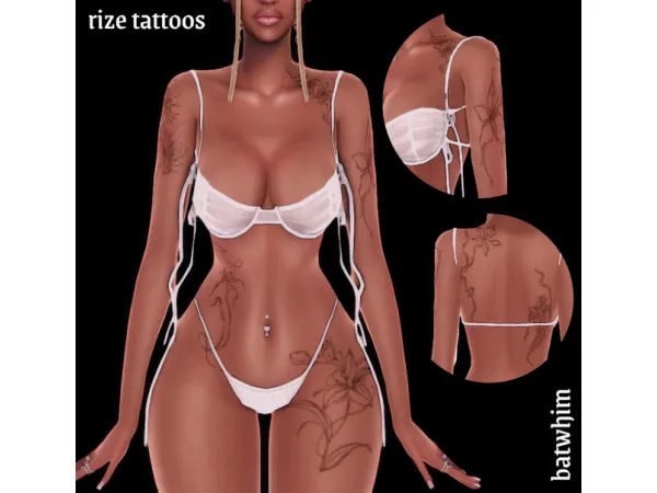 Mix rize tattoos by batwhim - The Sims 4 Custom Content