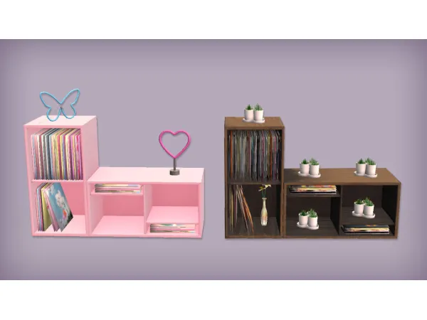 jacky93sims Record Shelf Butterfly and Heart Lamp for - The Sims 2 Custom Content
