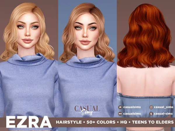 Alpha Ezra Hairstyle [SIMSFINDS] - The Sims 4 Custom Content