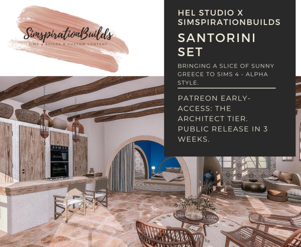 Alpha Santorini Set x Hel Studio by simsfinds - The Sims 4 Custom Content