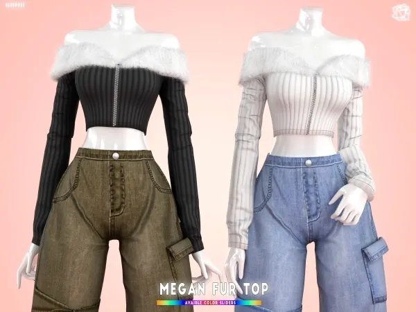 Mix Megan Fur Top brsims - The Sims 4 Custom Content