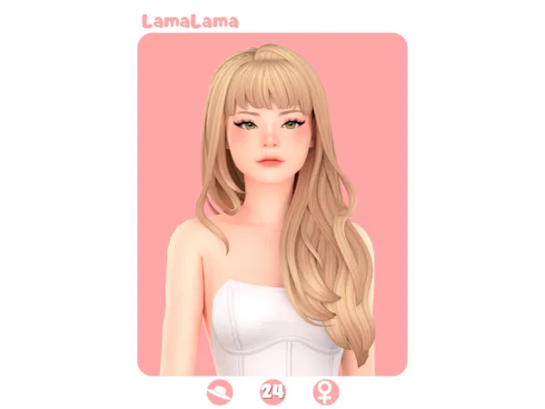 Maxis Match LamaLama Hair Racquel - The Sims 4 Custom Content