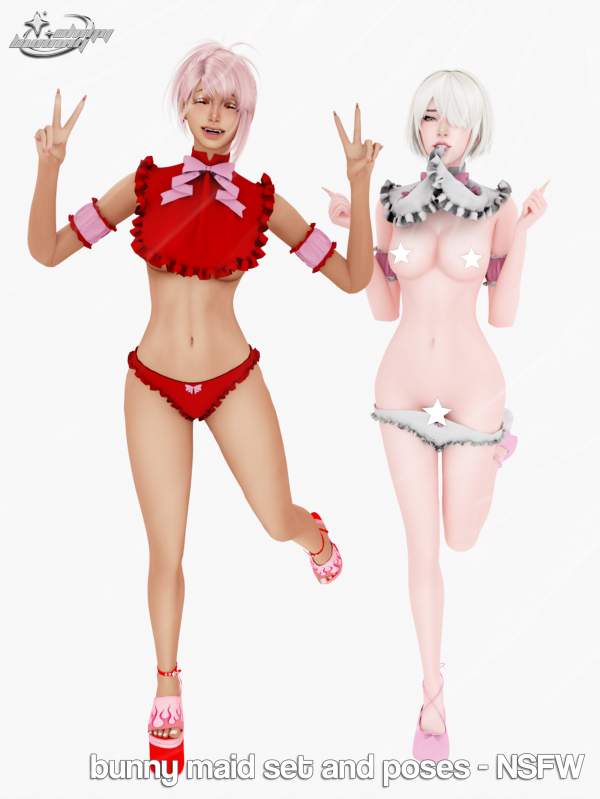 Alpha BUNNY MAID SET AND POSES NSFW by ohmybunnny2 - The Sims 4 Custom Content
