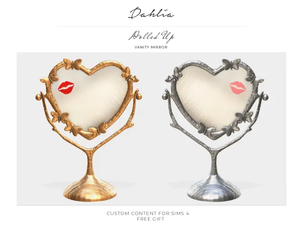 Alpha dahlia dolled up vanity mirror (gift) - The Sims 4 Custom Content