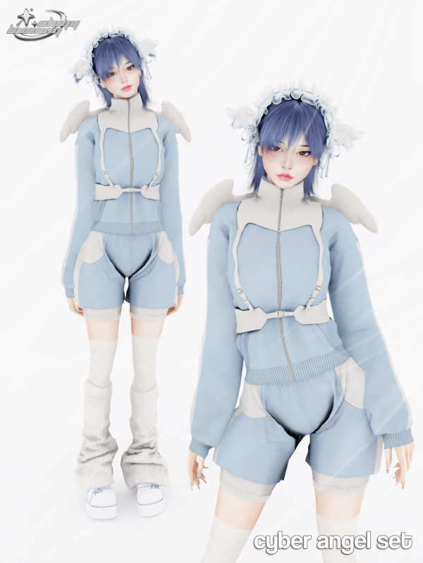 Alpha CYBER ANGEL SET by ohmybunnny2 - The Sims 4 Custom Content