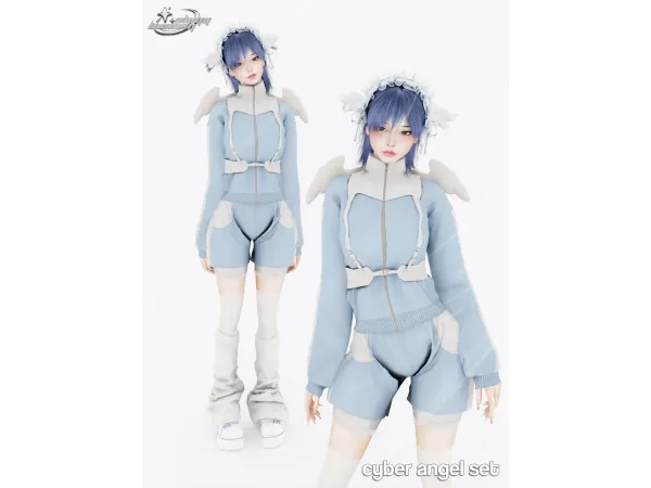 Alpha CYBER ANGEL SET - The Sims 4 Custom Content