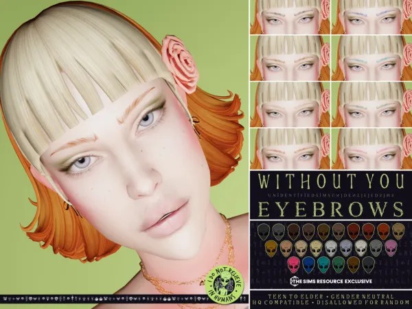Maxis Match Without You Eyebrows - The Sims 4 Custom Content