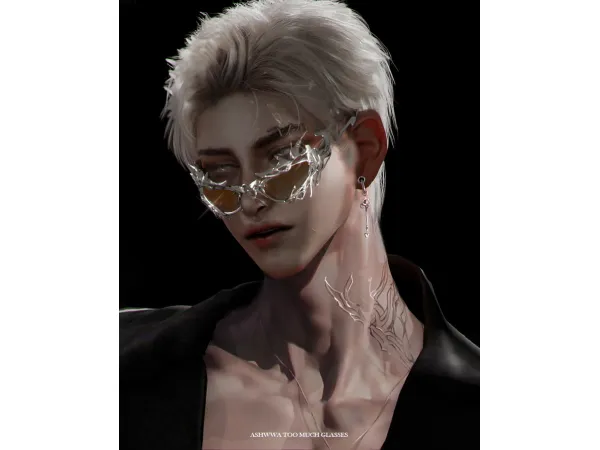 Alpha ASHwwa Toomuchglasses - The Sims 4 Custom Content