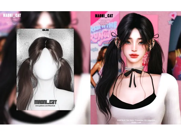 Alpha Maoni_cat_HAIR No39 - The Sims 4 Custom Content