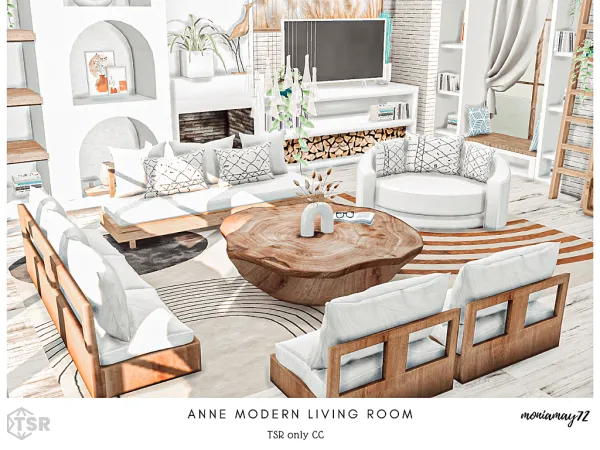 Mix Anne Modern Living Room - The Sims 4 Custom Content