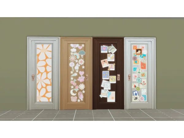 Maxis Match BASE GAME DOOR RECOLORS by PilarLeonYT - The Sims 4 Custom Content