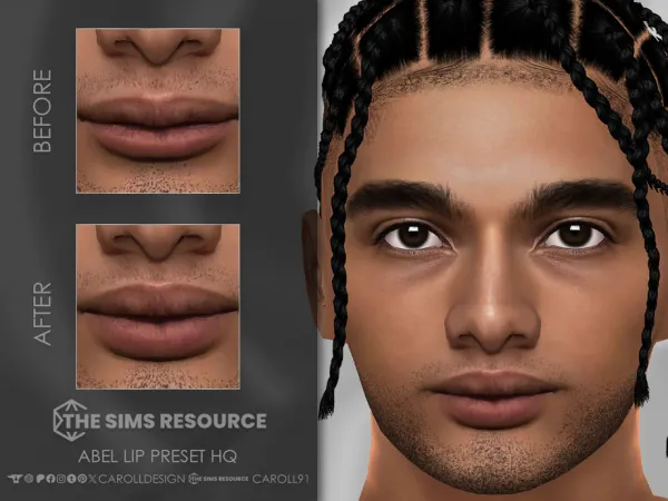 Mix Abel Lip Preset HQ by Caroll912 - The Sims 4 Custom Content