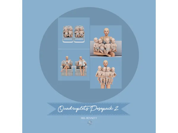 Mix Quadruplets Posepack 2 - The Sims 4 Custom Content