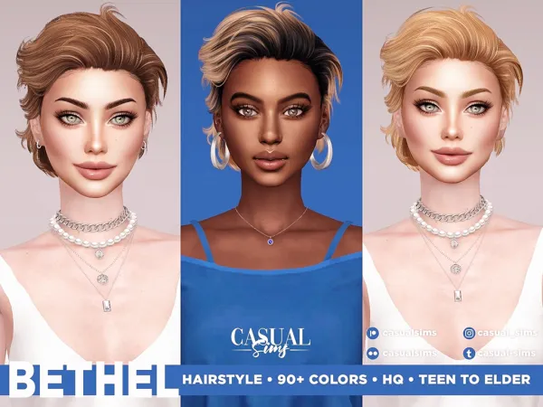 Alpha Bethel Hairstyle Females [simsfinds] - The Sims 4 Custom Content