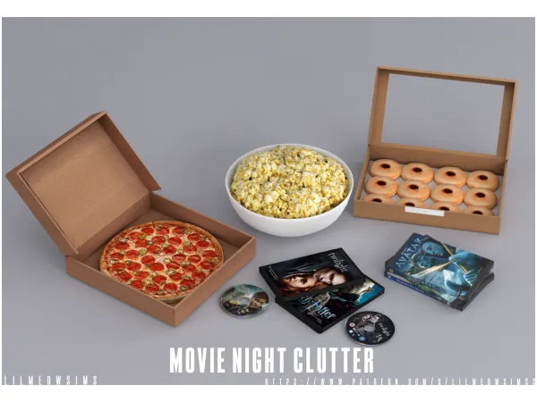 Mix Movie Night Clutter - The Sims 4 Custom Content