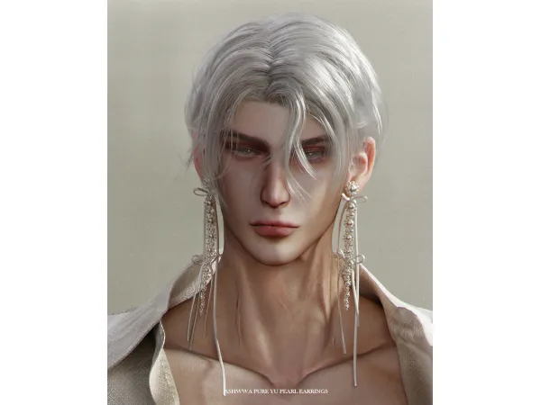 Alpha Pure Yu Pearl Earrings by ashwwa - The Sims 4 Custom Content