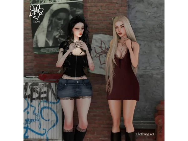 Alpha ULTRAVIOLENCE CLOTHING SET by tauve - The Sims 4 Custom Content