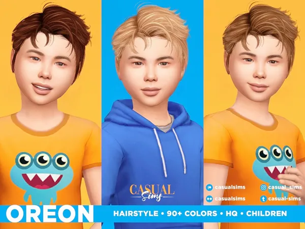 Alpha Oreon Hairstyle for Children - The Sims 4 Custom Content