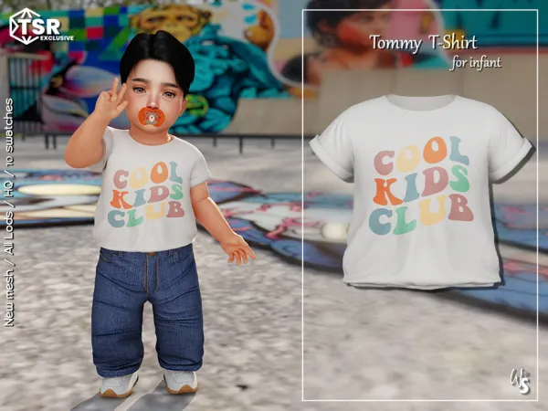 Alpha Tommy T Shirt for Infant by WisteriaSims - The Sims 4 Custom Content