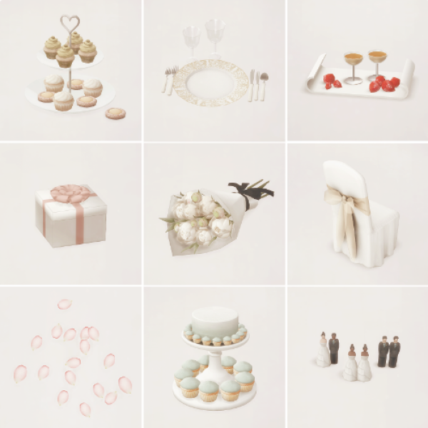 Maxis Match wedding clutter by simsfinds - The Sims 4 Custom Content