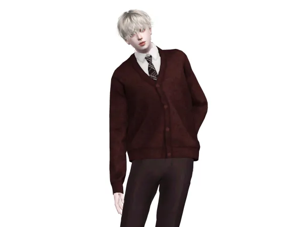 Sims 3 Mix Male Tops CC: [sudal] Male Cardigan and tie