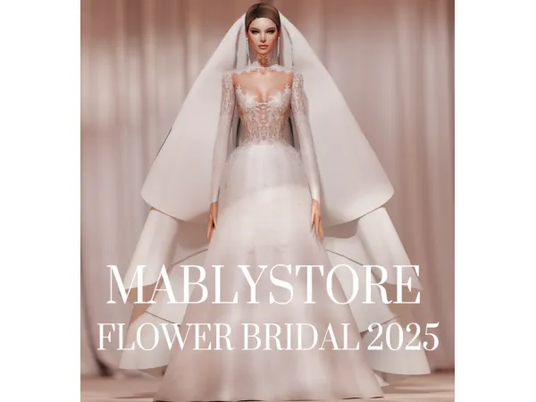 Alpha FLOWER BRIDAL by Mably Store - The Sims 4 Custom Content