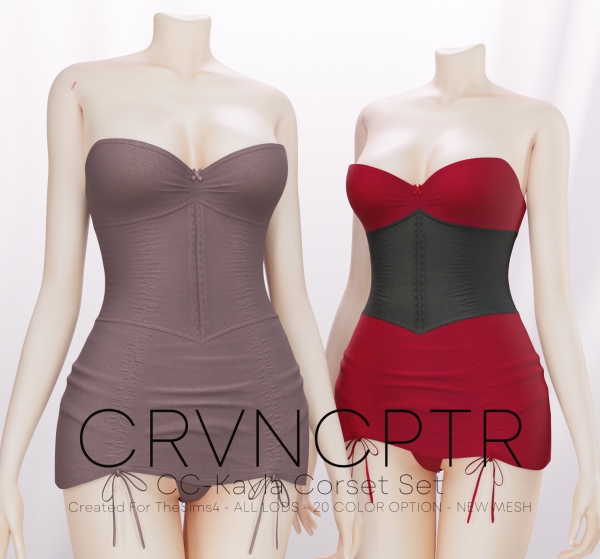 Alpha Kayla Corset Set by carvin_captoor - The Sims 4 Custom Content