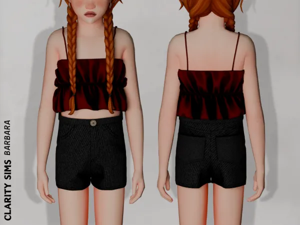 Alpha Barbara Shorts Child - The Sims 4 Custom Content