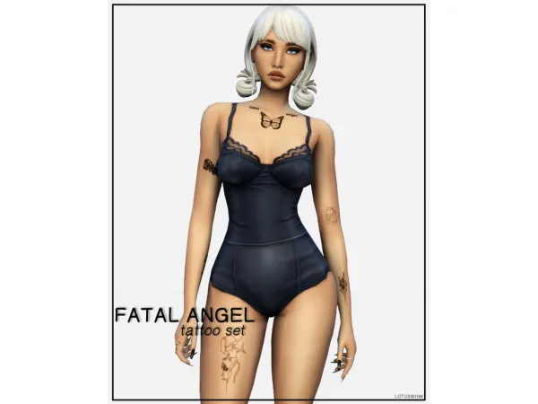 Mix Fatal Angel Tattoo Set - The Sims 4 Custom Content