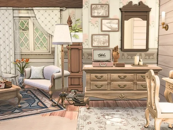 Maxis Match Vintage Living Room - The Sims 4 Custom Content