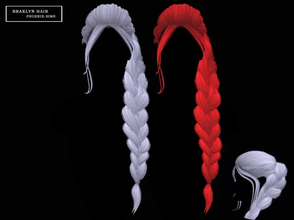 Alpha Braelyn Hair - The Sims 4 Custom Content