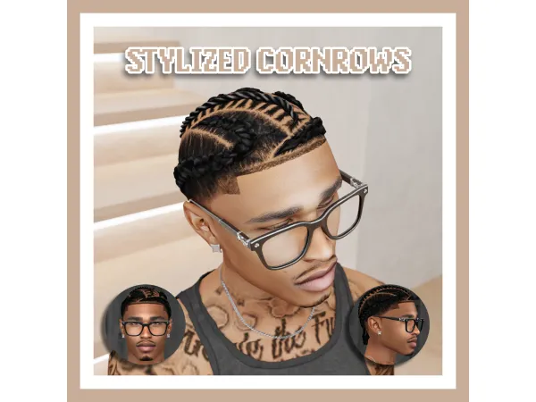 Alpha STYLIZED CORNROWS by khadijah551 - The Sims 4 Custom Content