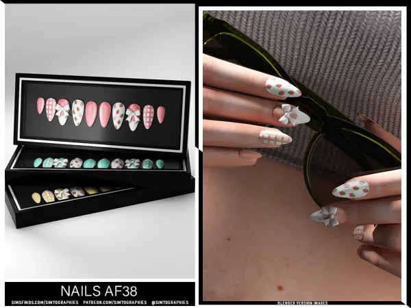 Alpha Nails AF38 - The Sims 4 Custom Content