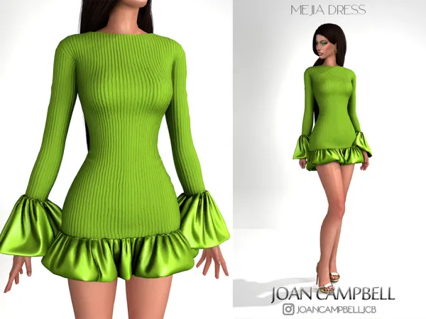 Alpha MEJIA DRESS by Joan_Campbell_Beauty_ - The Sims 4 Custom Content