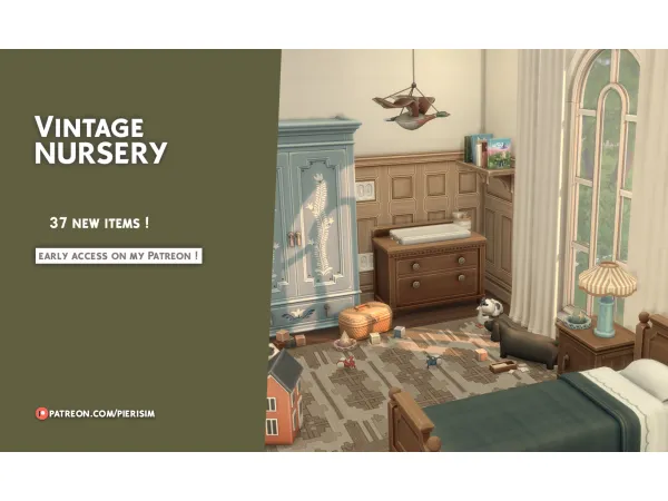 Maxis Match VINTAGE NURSERY by pierisim - The Sims 4 Custom Content