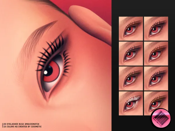 Maxis Match 2D MM Eyelashes N152 by cosimetic - The Sims 4 Custom Content