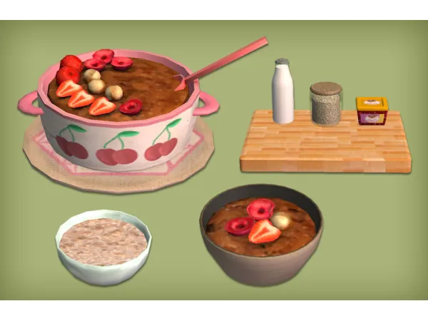 jacky93sims Chocolate Cherry Berry Porridge Food - The Sims 2 Custom Content