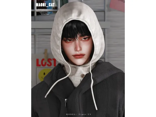 Alpha [Maoni cat] HAIR Layers haircut hat - The Sims 4 Custom Content