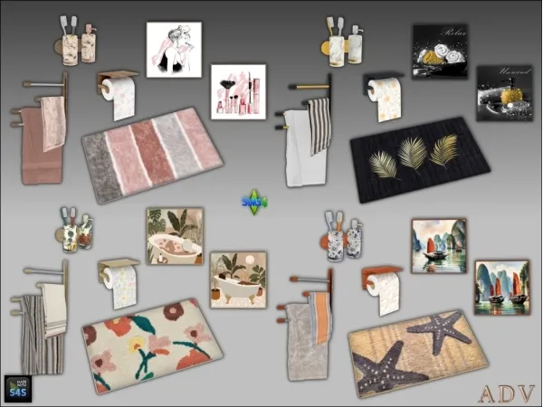 Mix Bathroom accessories - The Sims 4 Custom Content