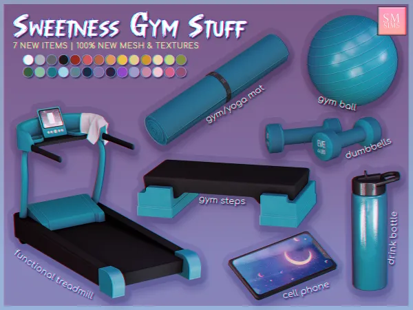 Alpha HONEY Sweetness Gym Stuff by SMSims - The Sims 4 Custom Content
