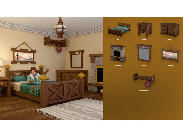 Maxis Match Room of the Day Lars Country Bedroom ModCo Studios - The Sims 4 Custom Content