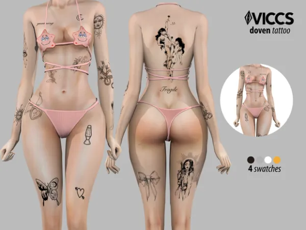 Mix VICCS_ DOVEN TATTOO (TEEN ELDER) - The Sims 4 Custom Content
