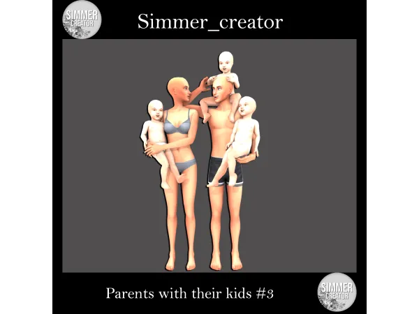 Mix Parents with their kids 3 by Meow_creator - The Sims 4 Custom Content