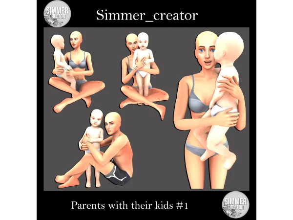 Mix Parents with their kids 1 by Meow_creator - The Sims 4 Custom Content