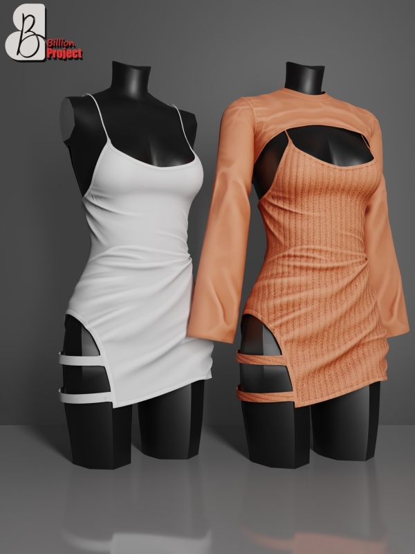 Alpha BillionProject Briela Short Dress by billion_project666 - The Sims 4 Custom Content