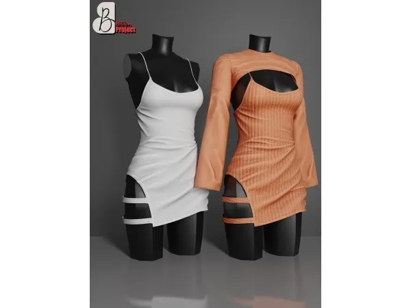 Alpha BillionProject Briela Short Dress - The Sims 4 Custom Content