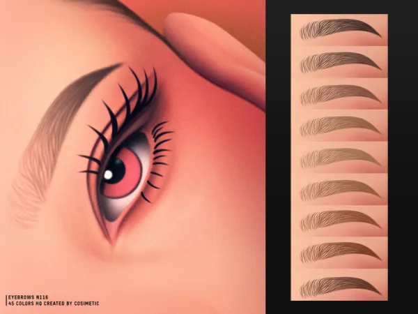 Maxis Match Eyebrows N116 by cosimetic - The Sims 4 Custom Content