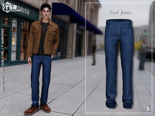 Alpha Kurt Set Jeans for men - The Sims 4 Custom Content