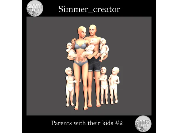 Mix Parents with their kids 2 by Meow_creator - The Sims 4 Custom Content